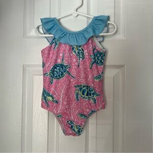 NWOT Little Magnolia Sea Turtles and Ruffle Swimsuit